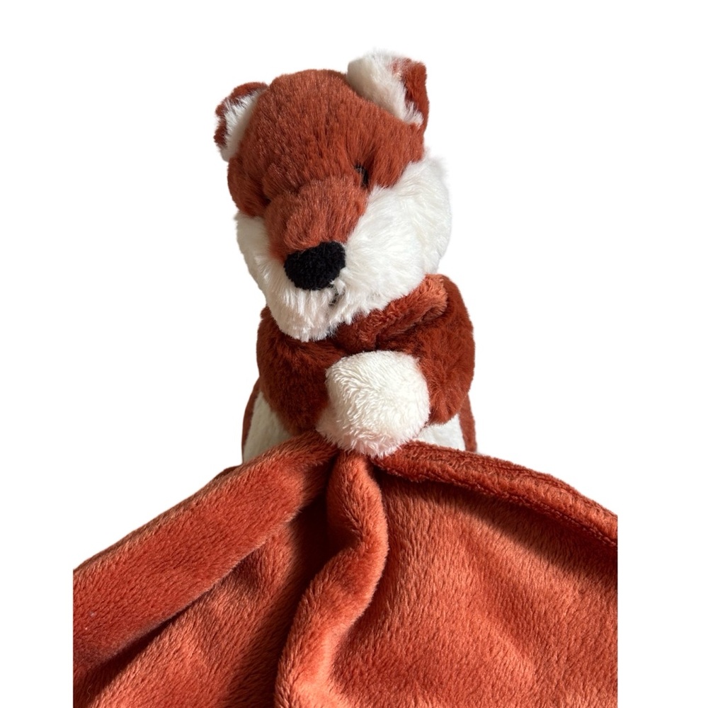 Little JellyCat Fox Rust Orange Fox Security Baby Teething Blanket